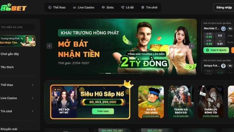 86Bet một nhà cái trực tuyến chuyên cung cấp các dịch vụ cá cược đỉnh cao.