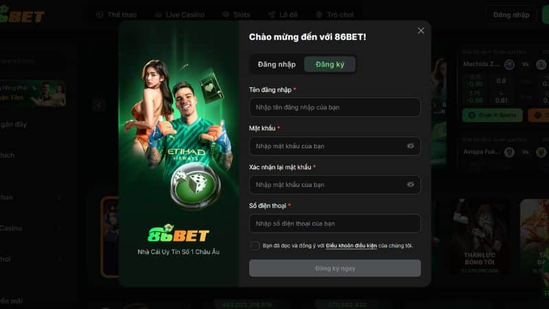Đăng ký 86Bet người chơi sẽ có cơ hội tham gia vào một thế giới game rộng lớn